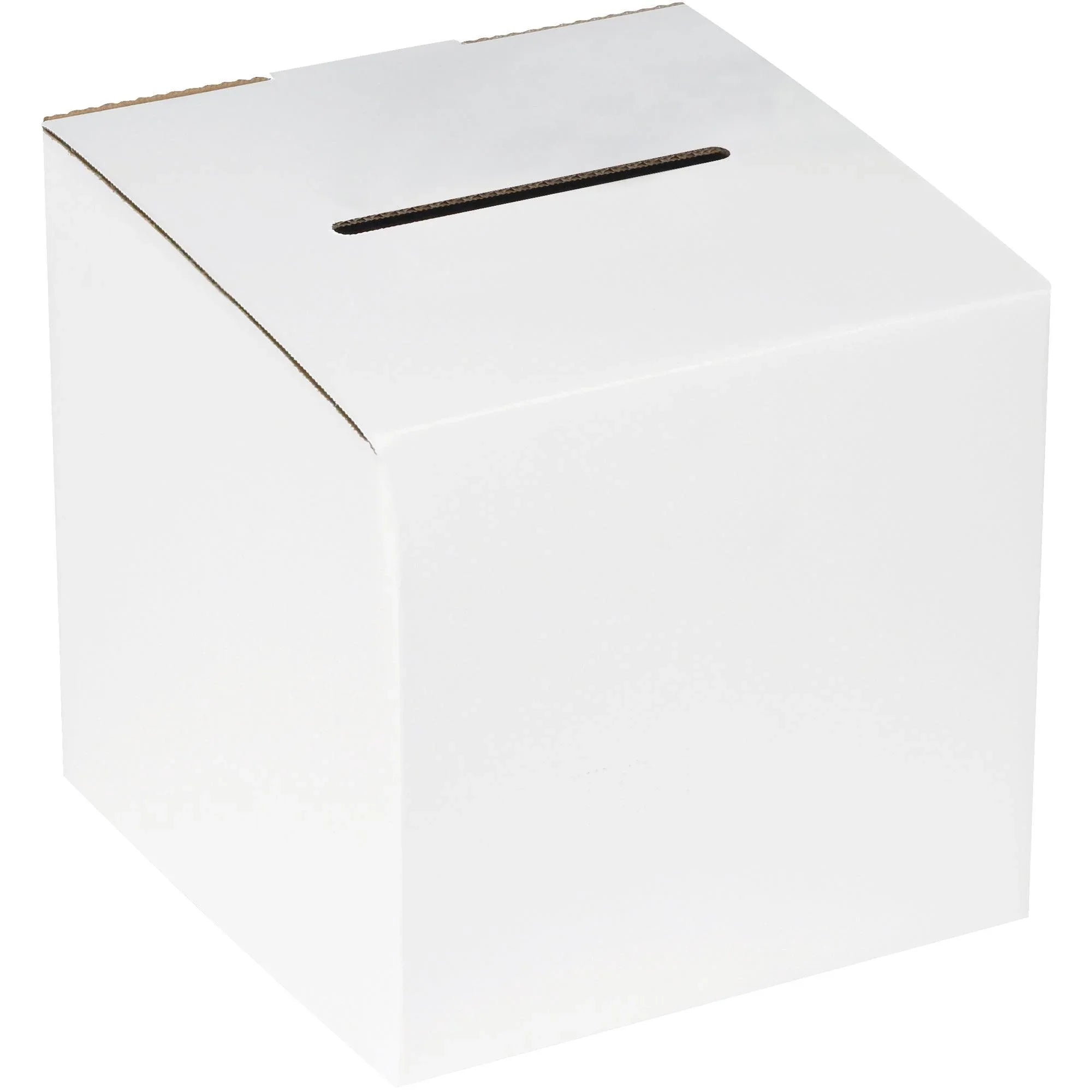 10 x 10 x 9-10" White Ballot Box