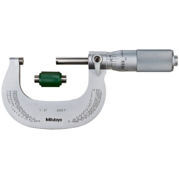 Mitutoyo 101-118 1-2" Outside Micrometer-Inch with Friction Thimble
