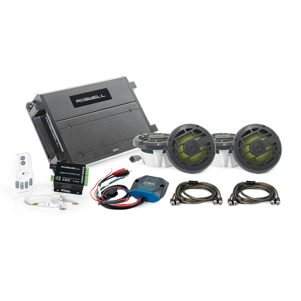 Roswell R 6.5" Marine Audio Package w/RGB Remote Controller - Anthracite Grill [C920-2553]