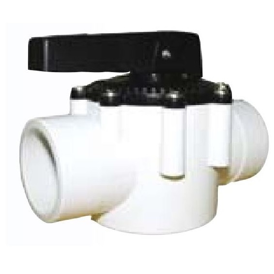 Waterco 14852 2-Way Valve Slip-Fit, White, 1.5" - 2"