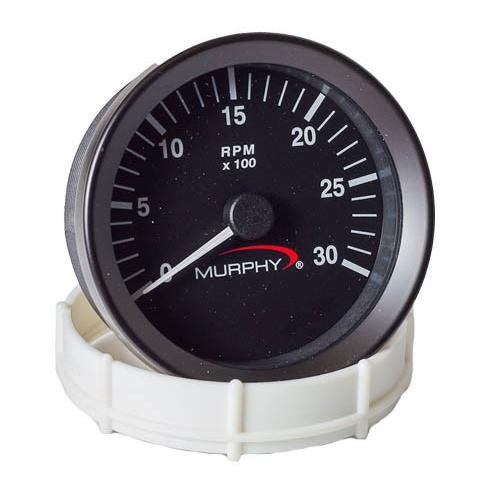 FW Murphy 20700246 AT Series Tachometer without Hourmeter, Black SS