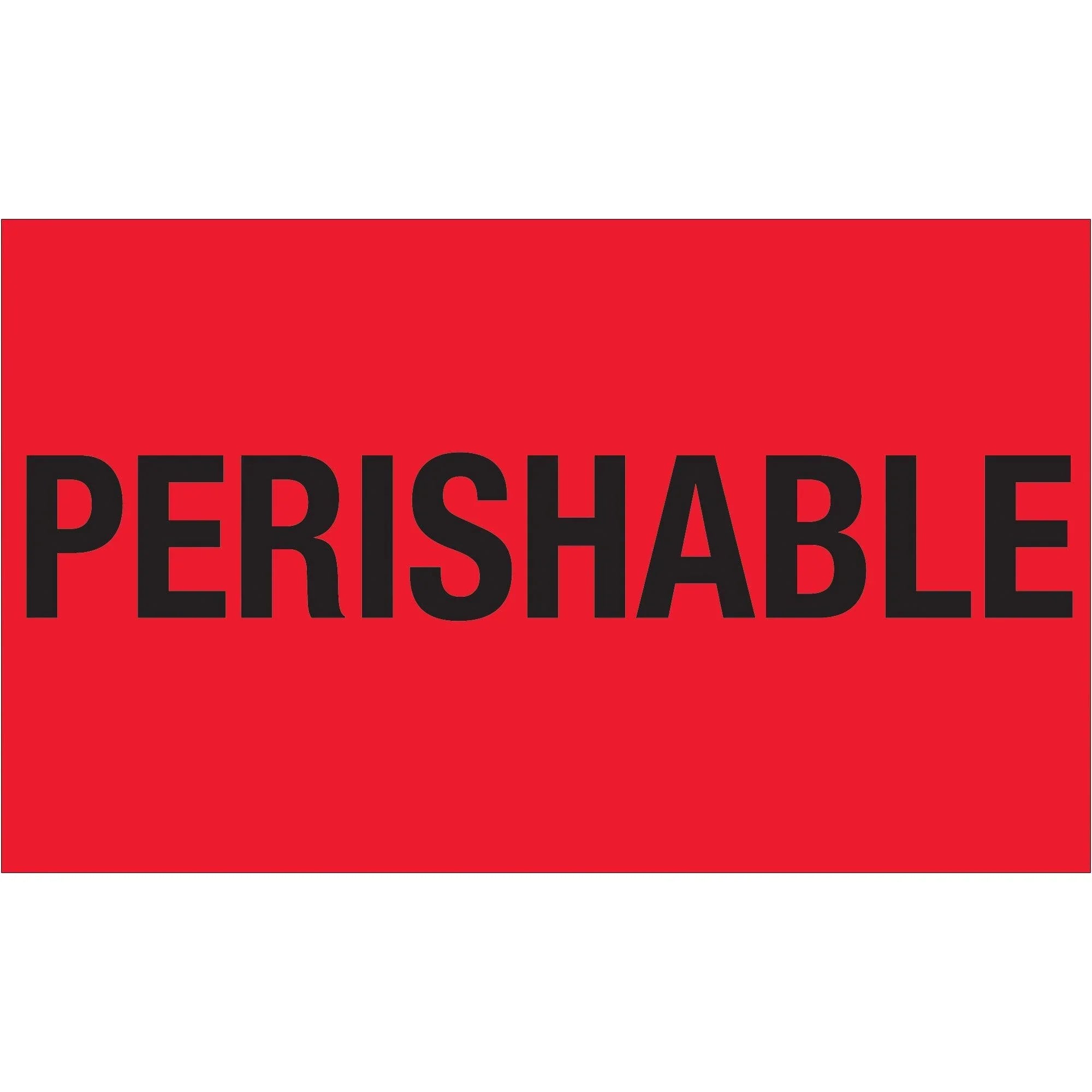 3 x 5" - "Perishable" (Fluorescent Red) Labels