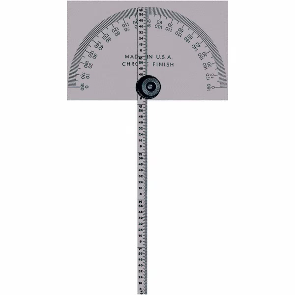 Mitutoyo 968-203 Round & Rectangular Head Protractors 6" Square Head