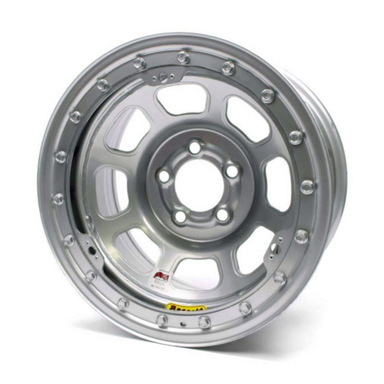 Bassett 15X8 IMCA B/Lock Wheel D-Hole Silver 5x5 4in 58D54ISLK