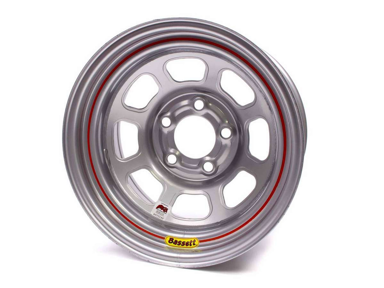 Bassett 15X8 IMCA Wheel D-Hole Silver 5x4.75 58DC2IS