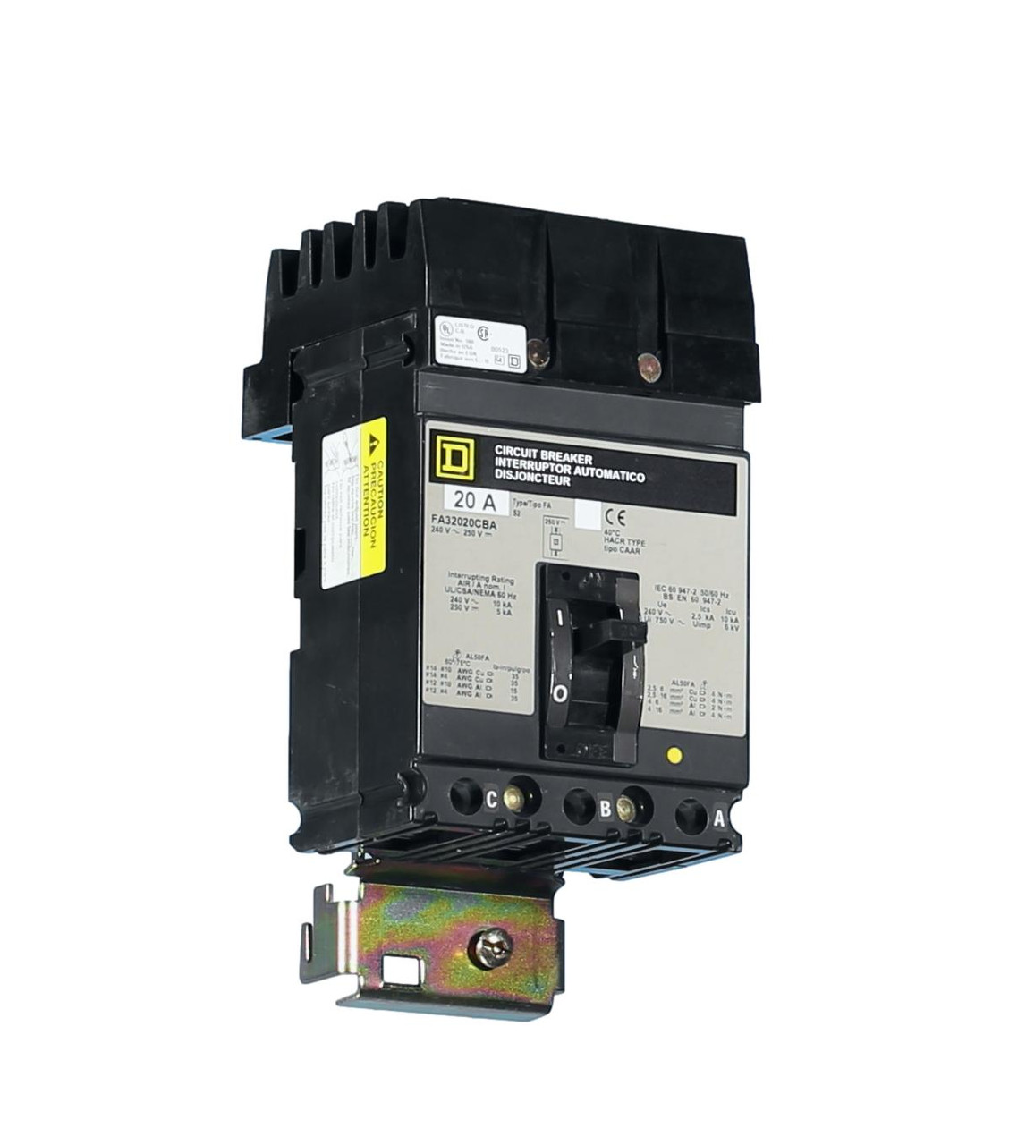 FA34020CBA I-LINE w/CBA Phase Connection Circuit Breaker, 20 Amp