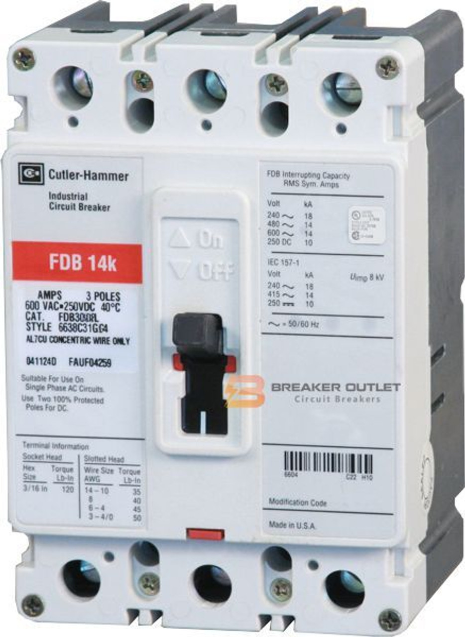FDB3090L 14k Molded Case Circuit Breaker by Cutler-Hammer