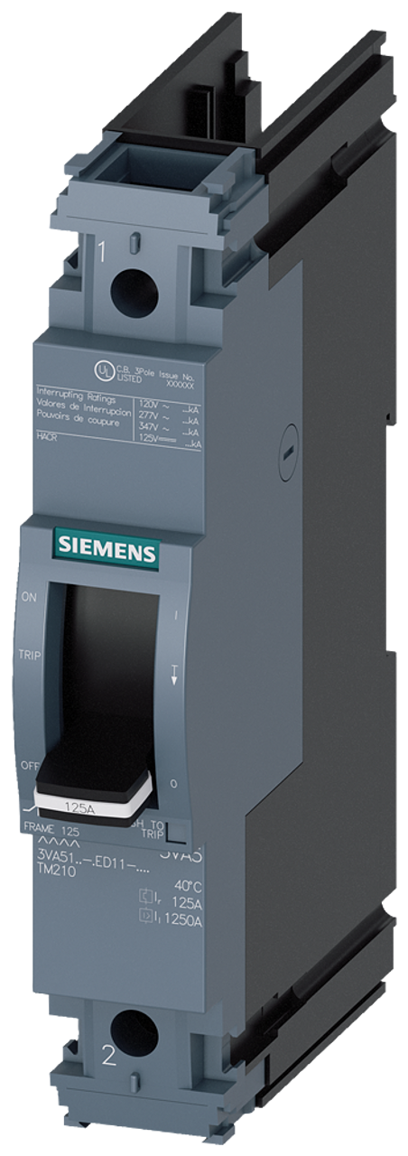 3VA5120-6ED11-0AA0 Siemens Molded Case Circuit Breaker With Thermal - Magnetic Trip Unit, 20A 1-Pole