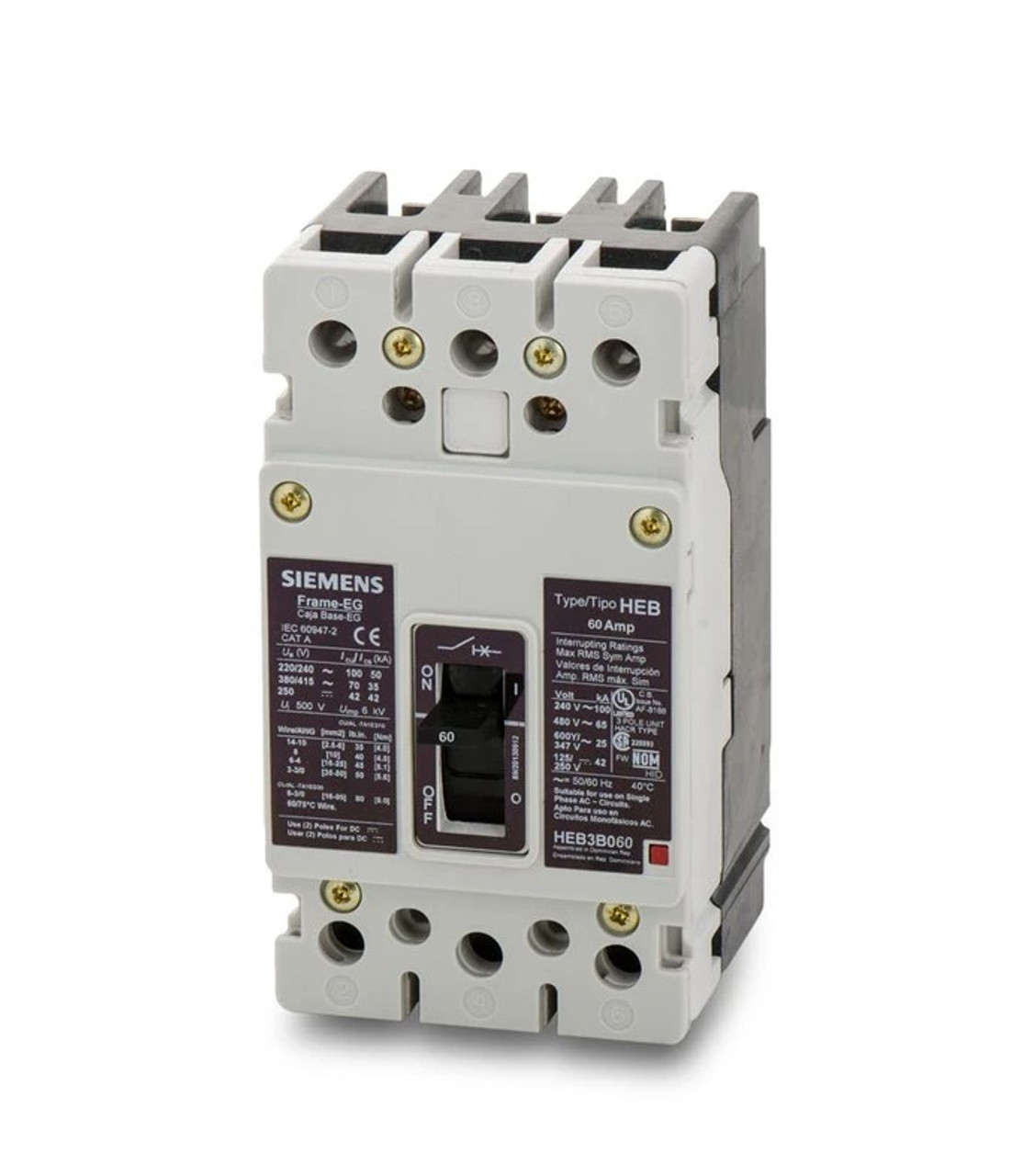 HEB3B030B 3P 30A 480V Bolt-on with Lugs Breaker by SIEMENS