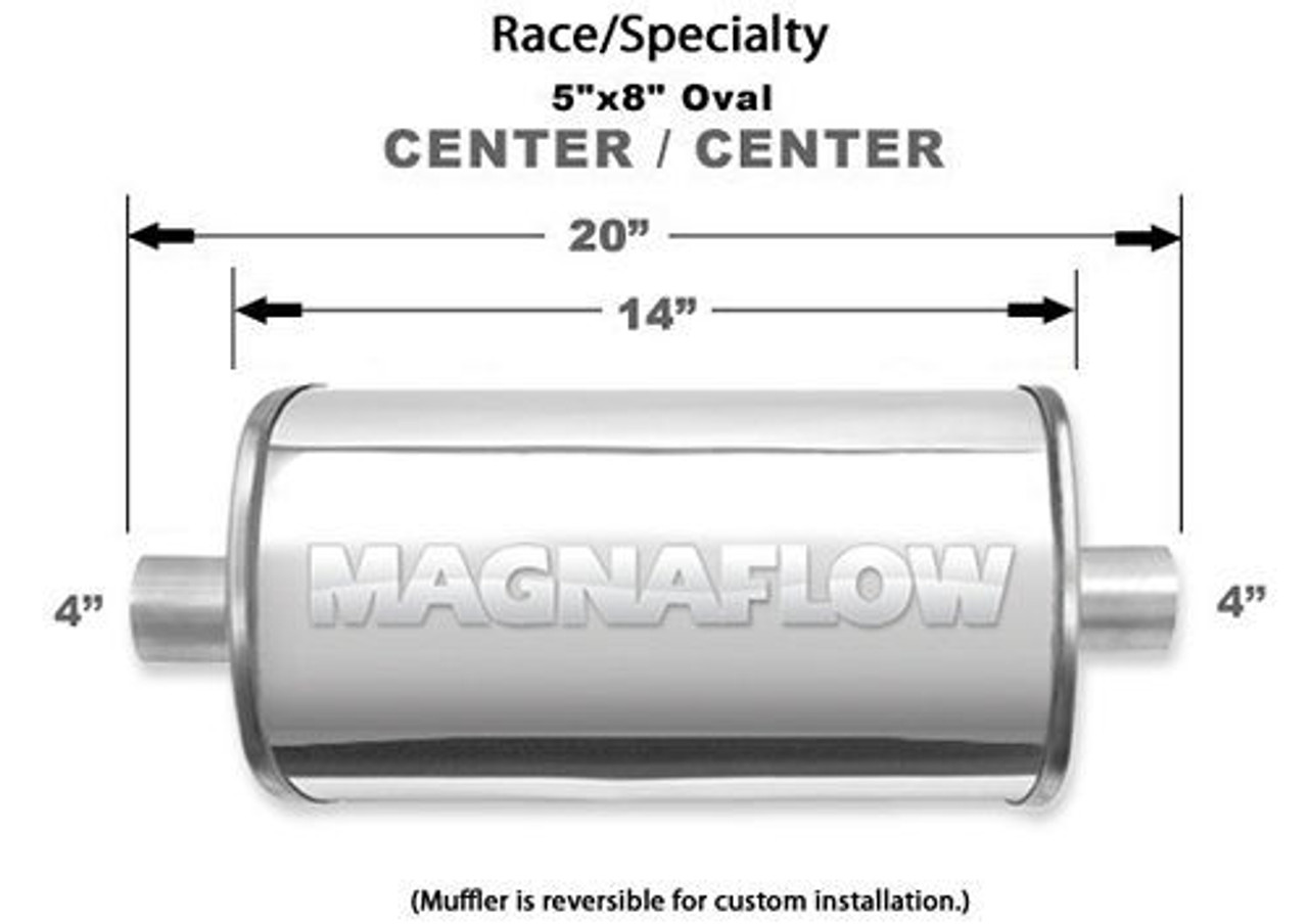 Stainless Race Muffler 4in In/Out 14153