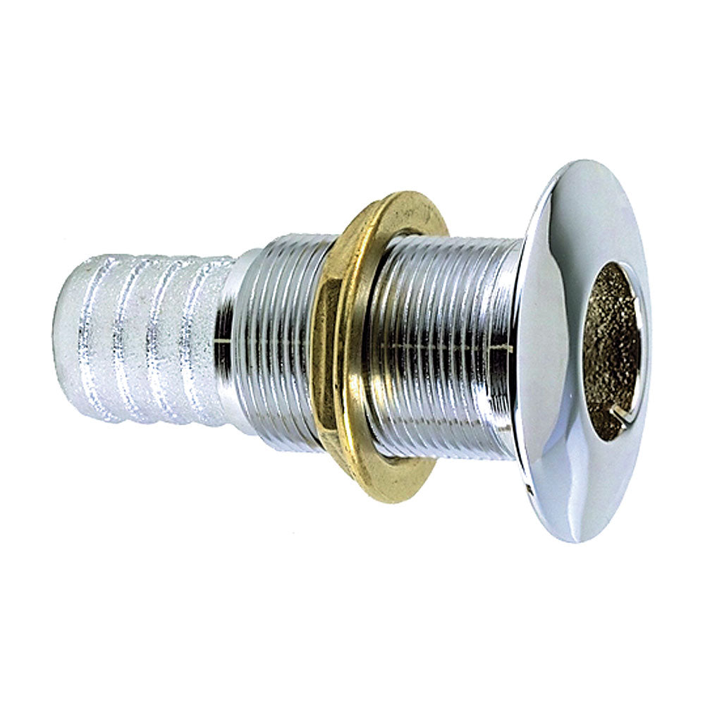 Perko Thru-Hull Fitting for Hose 5/8" (Chrome Plated Bronze) - Straight (0350004DPC)