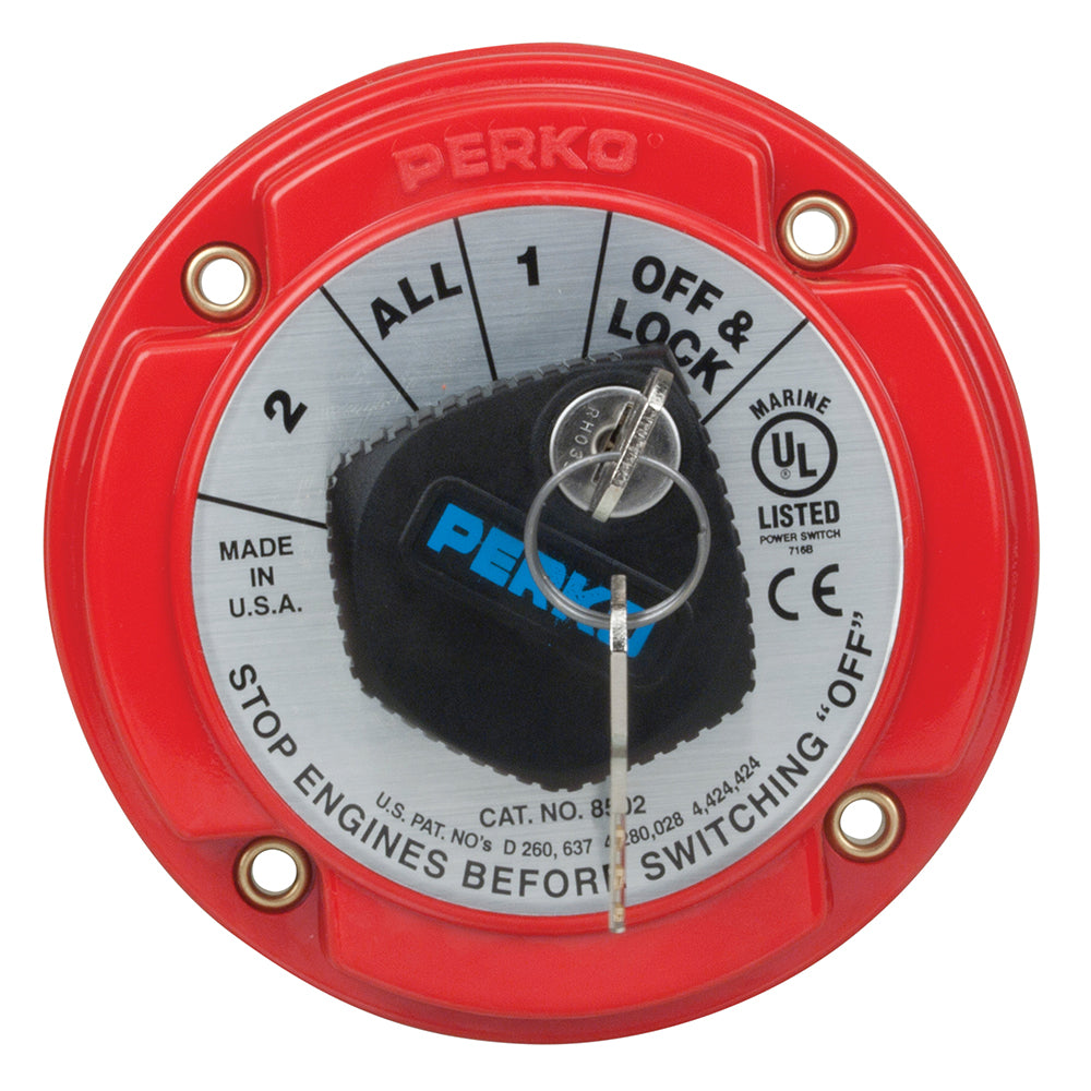 Perko Panels & Controls - Medium Duty Battery Selector Switch with Key Lock - 12-32VDC (250 Amp) (8502DP)