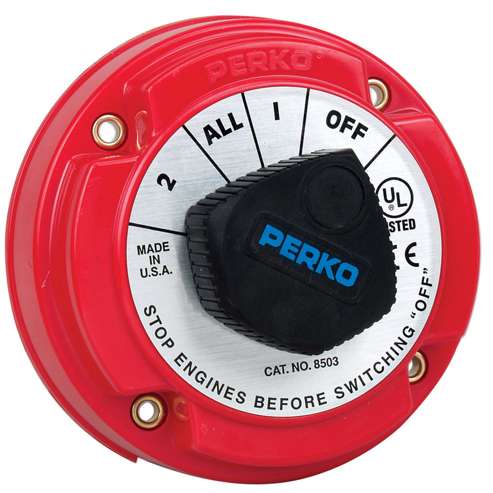 Perko Panels & Controls - Medium Duty Battery Selector Switch with Alternator Field Disconnect with o Key Lock - 12-32VDC (250 Amp) (8503DP)
