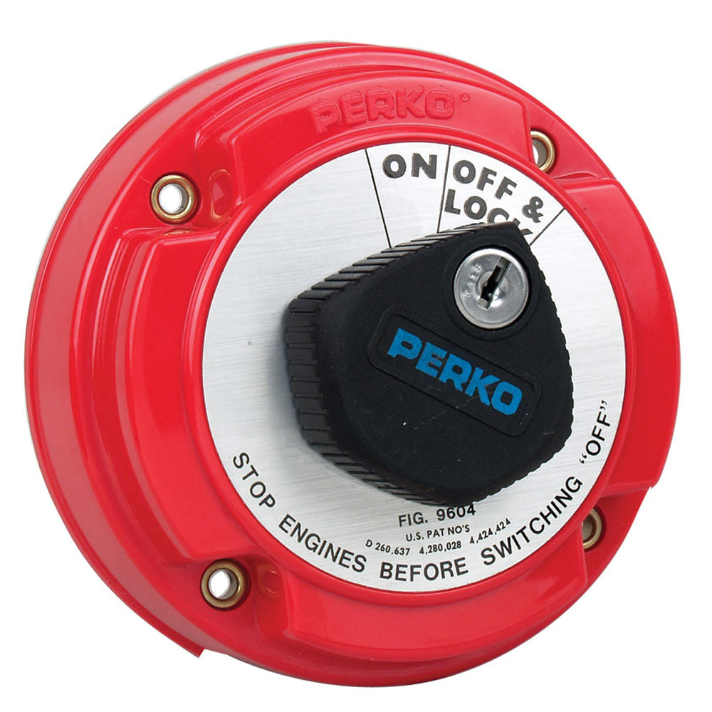 Perko Panels & Controls - Medium Duty Main Battery Disconnect Switch with Alternator Field Disconnect & Key Lock - 12-32VDC (250 Amp) (9604DP)