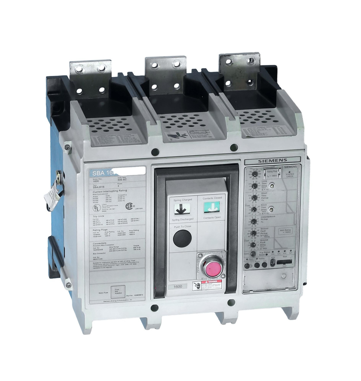 SBA2016 Siemens 1600A Power Circuit Breaker