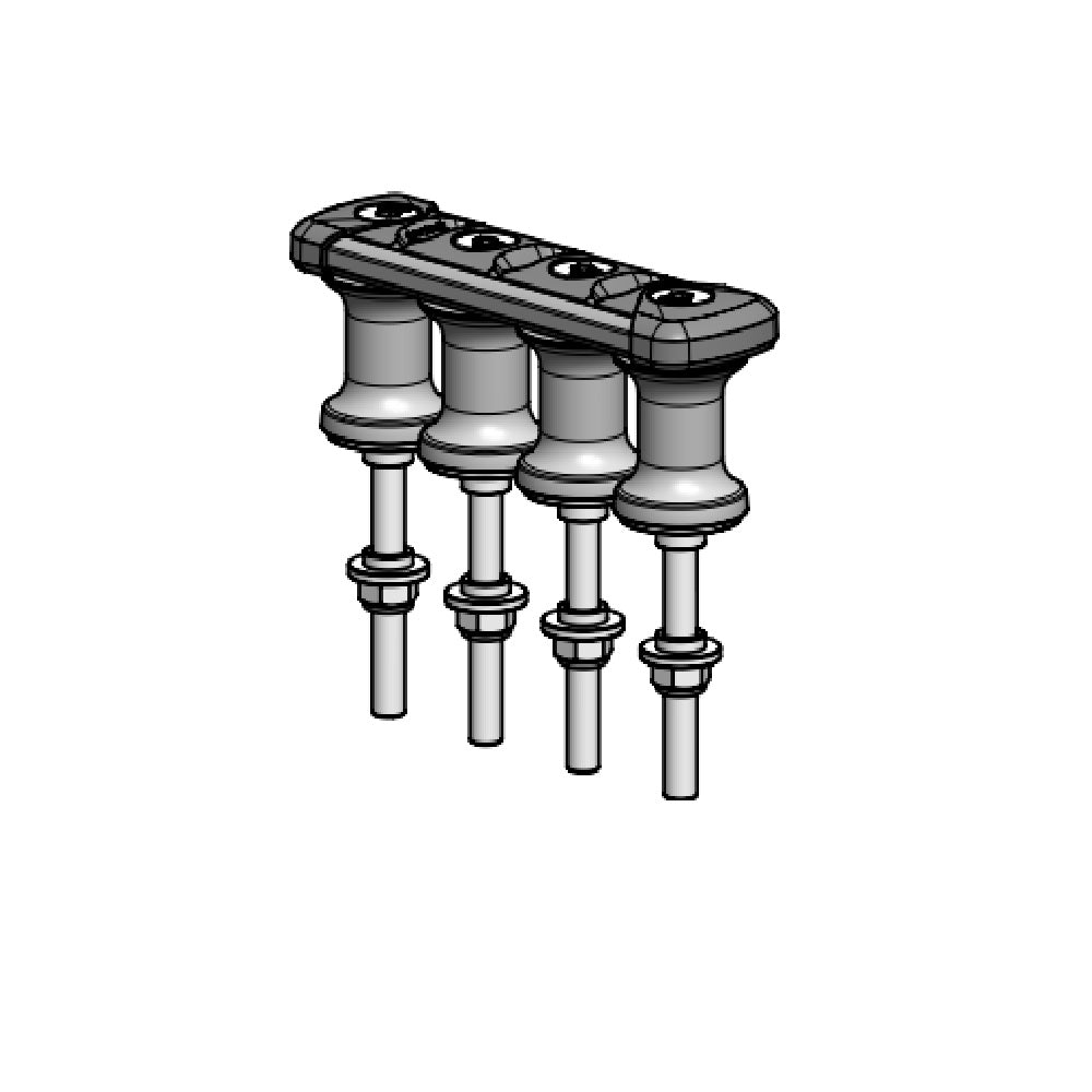 Spinlock Deck Organizer - 4 Sheaves TSR20 Aft (Standard) - Dia: 25/32 in (20 mm) (TSR20/4)