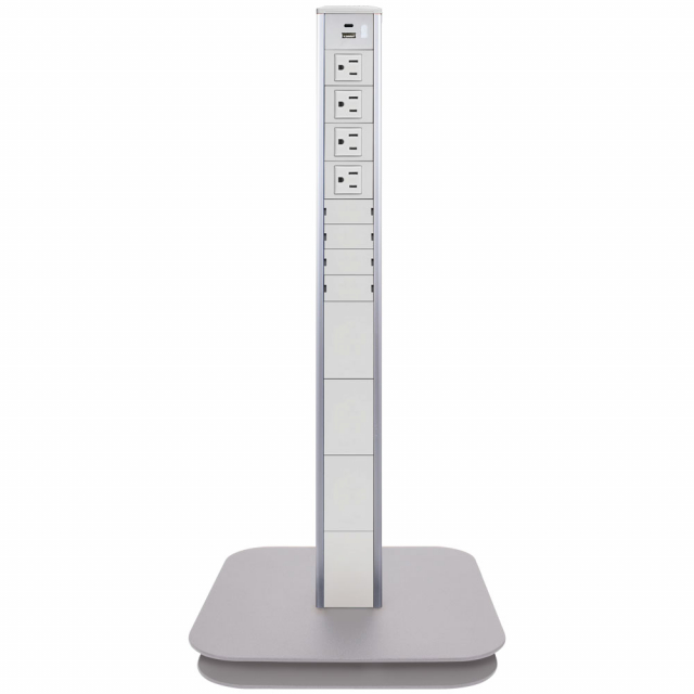 FSR SYM-PD24AW-1CC 24" Pedestal, 4 AC Out, 1 Dual Charger, White