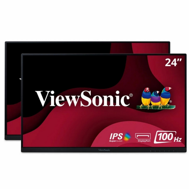 Viewsonic VA2456-MHD_H2 24" 1080p IPS Dual Pack Head-Only Monitors