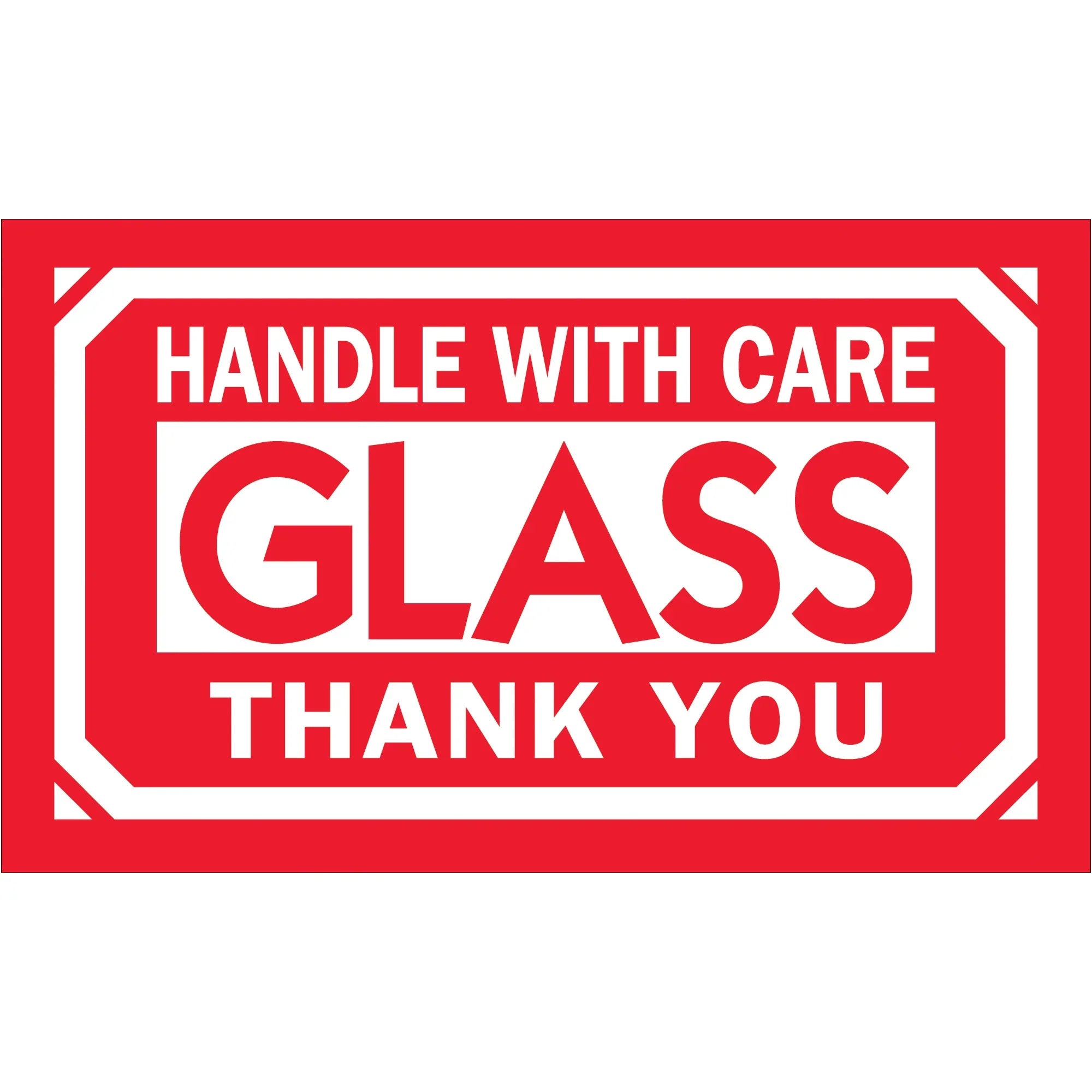 "Glass - Handle With Care" Labels, 3 x 5"