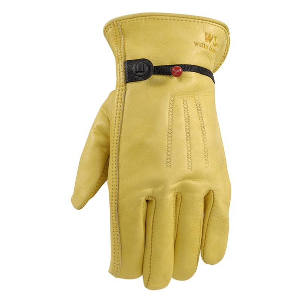 Wells Lamont Cowhide Leather Driver Gloves, Yellow/Gold, Puncture & Abrasion