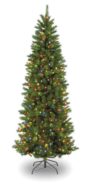 Celebrations 7 ft. Multicolored Prelit Georgian Slim Tree 450 lights