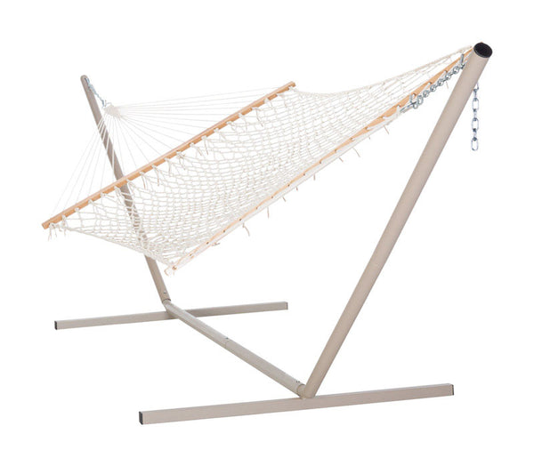 Castaway 52 in. W 2 person White Hammock With Stand