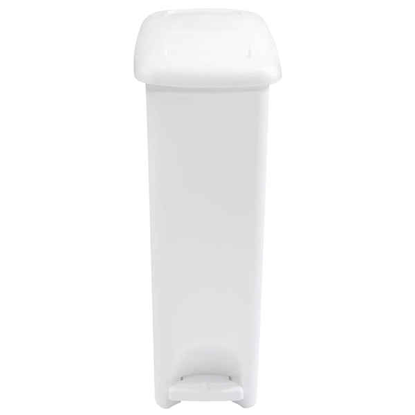 Rubbermaid White Plastic Step-On Slim Wastebasket 45 qt. (Pack of 2)