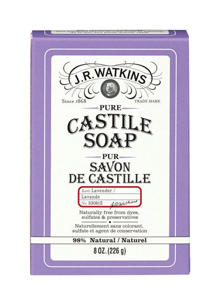 J.R. Watkins Lavender Scent Castile Soap 8 oz. (Pack of 12)