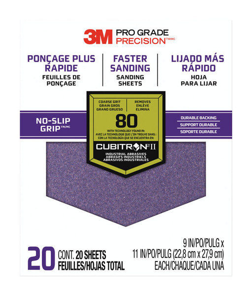3M SandBlaster 11 in. L x 9 in. W 80 Grit Coarse Ceramic Sanding Sheet 20 pk
