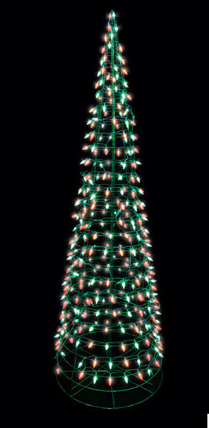 LED CONE TREE RD/GRN 7'
