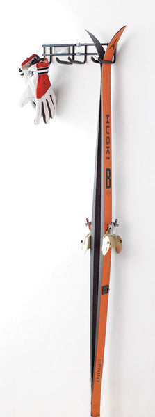 Racor 8 in. H x 5 in. W x 13 in. D Black Steel Double Ski Pole Rack