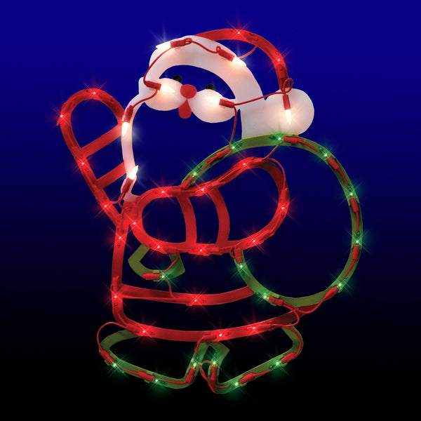 SANTA W/BAG SILHETT LIT