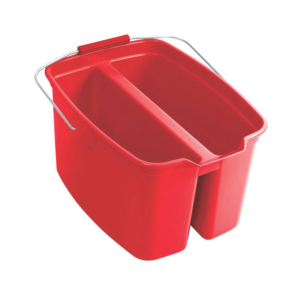 Rubbermaid Commercial 19 qt. Rectangular Double Pail Red