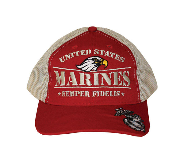 JWM U.S. Marines Logo Baseball Cap Red One Size Fits All (Pack of 6)